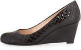 Thumbnail for your product : Tory Burch Kent Patent Quilted Wedge Pump, Black