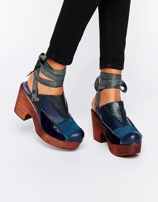 Free People Into the Patchwork Navy Denim Clog