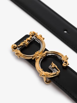 Dolce & Gabbana Black leather logo belt