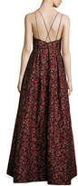 Thumbnail for your product : Alice + Olivia Marilla V-Neck Strappy Floral Jacquard Gown