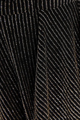 IRO Wrap-effect Ribbed Metallic Jersey Dress
