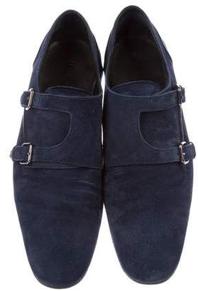 Louis Vuitton Suede Double Monk Strap Shoes