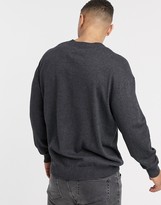 Thumbnail for your product : Lyle & Scott X Malbon Golf knitted jumper with collab chest logo in grey