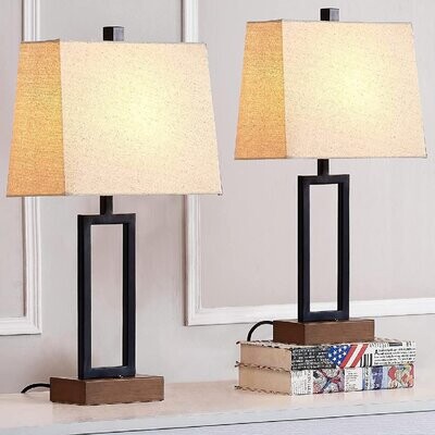 Bedside Table Lamps The World S, Aston Black Modern Table Lamp Set Of 2