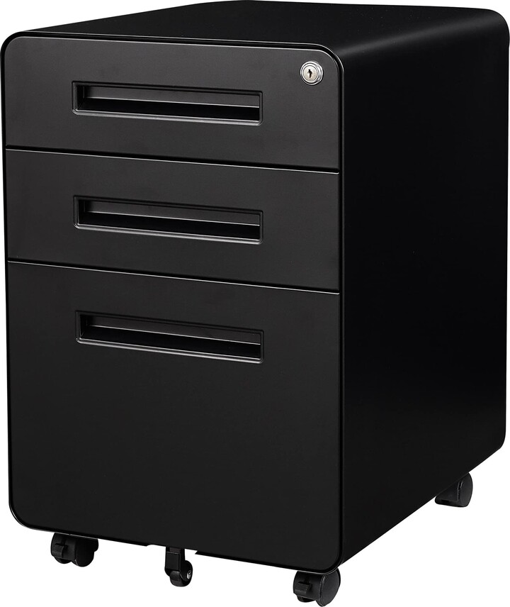 EPOWP 3 Drawer File with Lock, Metal Filing Rolling