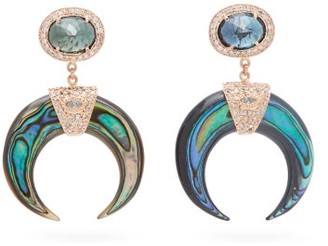 Jacquie Aiche Diamond & Labradorite Rose-gold Drop Earrings - Blue