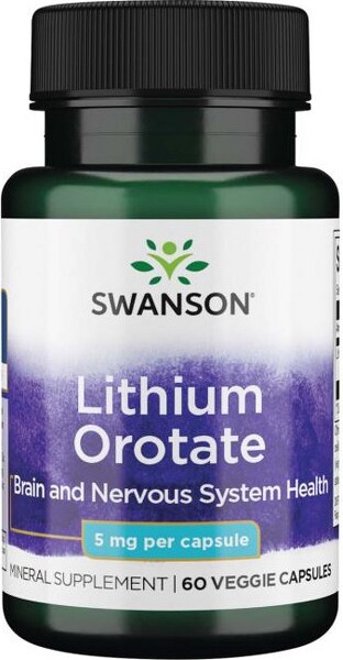 Swanson Health Products Swanson Mineral Supplements Lithium Orotate 5 mg Capsules 60ct.