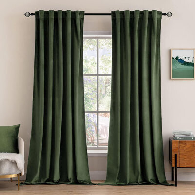 Velvet Curtains 84 Inches 2 Pieces - Luxury Blackout Curtains, Suitable For Bedrooms And Living Rooms. Super Soft Curtain Rod Bag And Back Pull Ring,