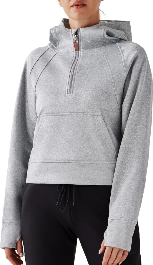 Padaleks Womens Long Sleeve 1/4 Zipper Stand Collar Sweatshirts Fleece Pullover Outwear Tunic Tops with Pockets 
