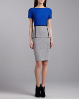 Thumbnail for your product : St. John Soho Short-Sleeve Dolman Dress, Blue/Multi