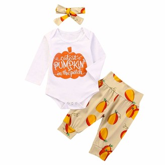 FYMNSI Newborn Infant Baby Girl Coming Home Outfit Letter Print Cotton Long Sleeve Romper Floral Pants Headband 3pcs Clothes Set for 0-24 Months