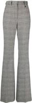Checked Flared-Leg Trousers 