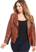 Thumbnail for your product : Joujou Jou Jou Plus Size Faux-Leather Moto Jacket