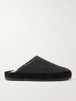 Thumbnail for your product : Mulo Suede-Trimmed Shearling-Lined Recycled-Wool Slippers