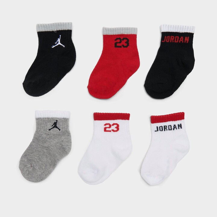 6-Pack Finish Line Clothing Underwear Socks Jordan Little Kids Legend Quarter Socks Size 7-9 Cotton 
