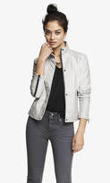 Thumbnail for your product : Express High Collar Distressed (Minus The) Leather Jacket