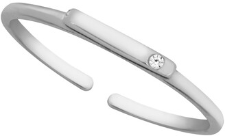 Giani Bernini Sterling Silver Cubic Zirconia Bar Adjustable Toe Ring