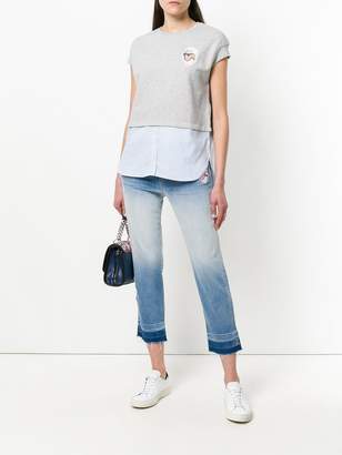 Karl Lagerfeld Paris patch-appliqué ombré cropped jeans