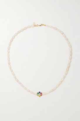 Alison Lou Flower Power 14-karat Gold Multi-stone Necklace - One size