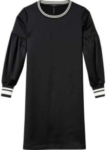 Maison Scotch Striped Detail Dress - M / 08 - Black - Black/White