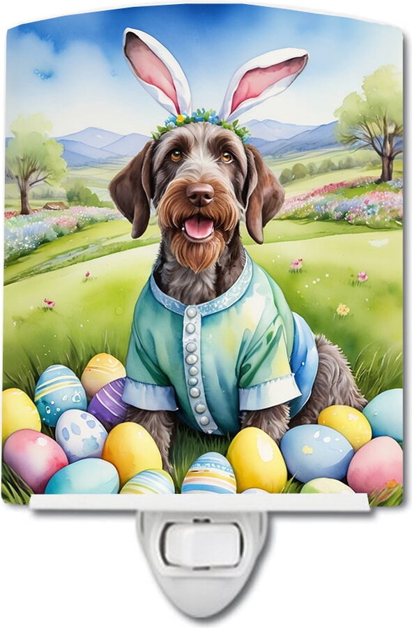 Caroline's Treasures German Wirehaired Pointer Easter Egg Hunt Ceramic Night Light 4 in x 6 in
