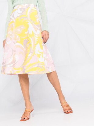 Emilio Pucci Tropicana-print A-line skirt