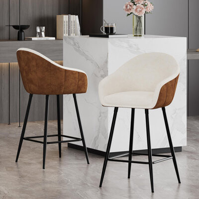 Union Rustic Modern Style Counter Height Bar Stools With Comfortable UpholsteryDurable Metal Legs Ensure Stability Enhance The Decor Of Your Kitchen Or Dining A