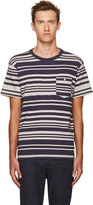 Thumbnail for your product : Paul Smith Navy & Grey Barcode Stripe T-Shirt