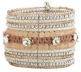 Thumbnail for your product : Charlotte Russe Rhinestone, Braided & Beaded Cuff Bracelet