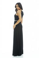 Thumbnail for your product : AX Paris Mesh Cut In  Neck Beaded Beleted Maxi Dress