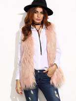 Thumbnail for your product : Shein Beige Faux Fur Vest
