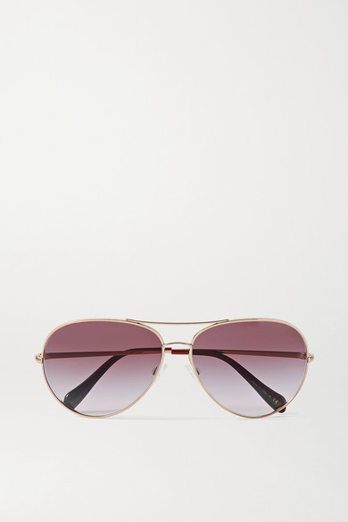 Oliver Peoples Sayer Aviator-style Rose Gold-tone Sunglasses - Pink -  ShopStyle