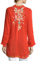 Thumbnail for your product : Johnny Was Nikky Embroidered Georgette Long Tunic, Orange