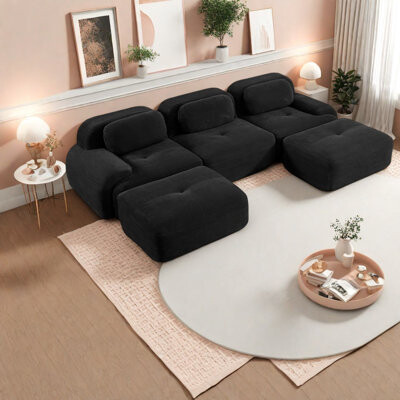 Wrought Studio Premium Modular U-shaped Sofas Corduroy Fabric Ergonomic Design For Home