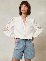 Thumbnail for your product : Mint Velvet Broderie Cotton Blouse, Ivory