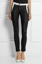 Thumbnail for your product : Karl Lagerfeld Paris Bikey Biker two-tone leather skinny pants
