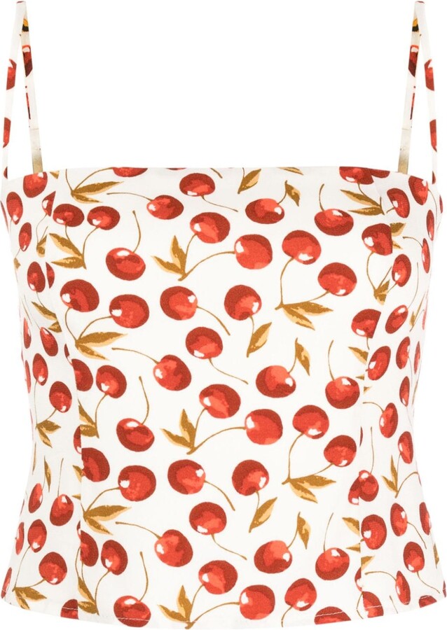Reformation Overland cherry-print tank top - ShopStyle