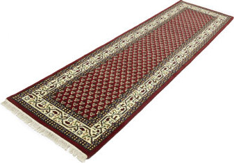 Isabelline Red Floral 3X10 Indo Botemir Oriental Runner Rug
