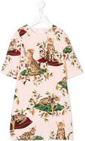 Thumbnail for your product : Dolce & Gabbana Kids floral cat print dress
