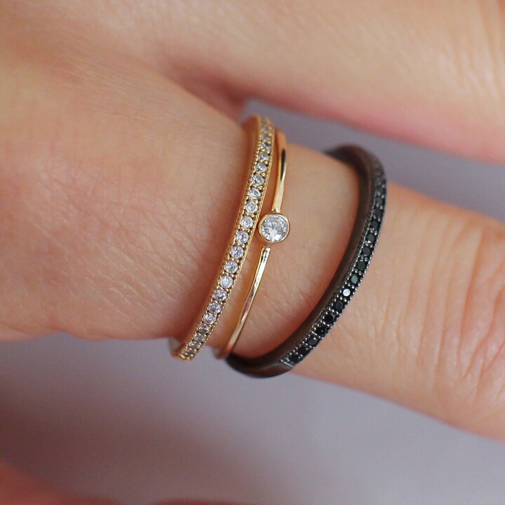 Etsy The Dainty Solitaire Diamond Stacking Ring