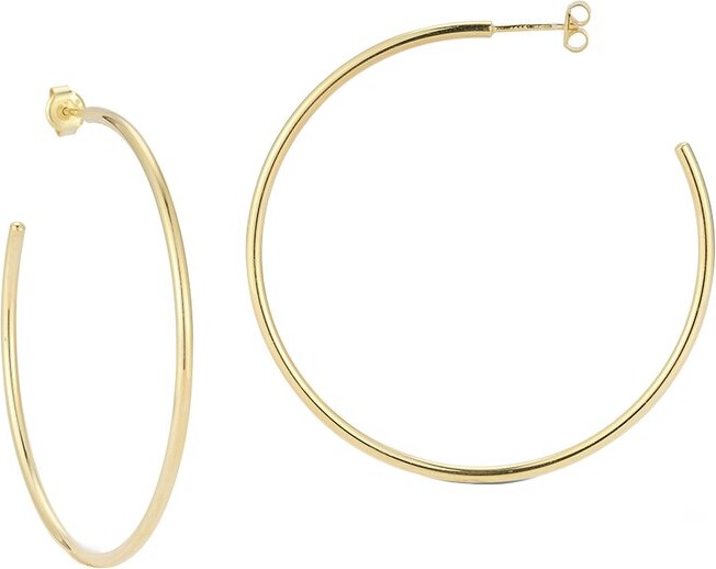 Glaze Jewelry 14K Over Silver Thick Hoops