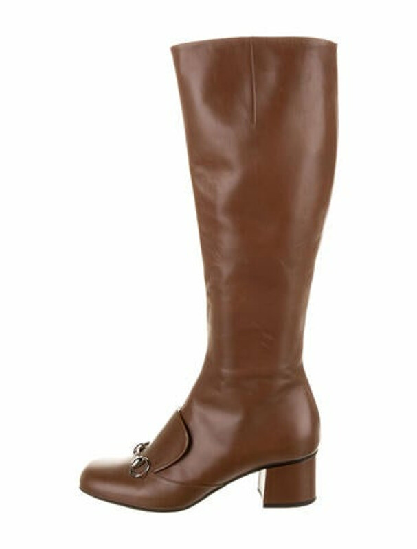 Gucci Horsebit Accent Leather Riding Boots Brown ShopStyle