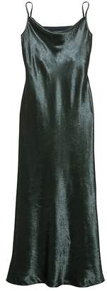 Banana Republic Petite Textured Satin Bias-Cut Maxi Slip Dress