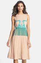 Thumbnail for your product : Nicole Miller 'Jenna' Embroidered & Painted Silk Dress