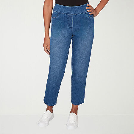 Alfred Dunner Hilton Head Womens Stretch Fabric Straight Leg Jean