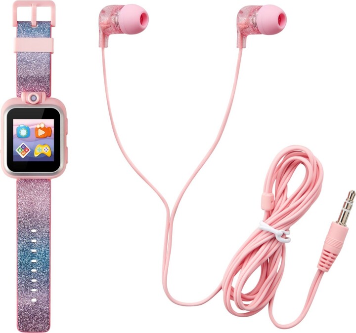 Playzoom Kid's Pink Blue Gradient Glitter Silicone Strap Touchscreen Smart  Watch 42mm with Earbuds Gift Set - Pink, Blue Gradient Glitter - ShopStyle