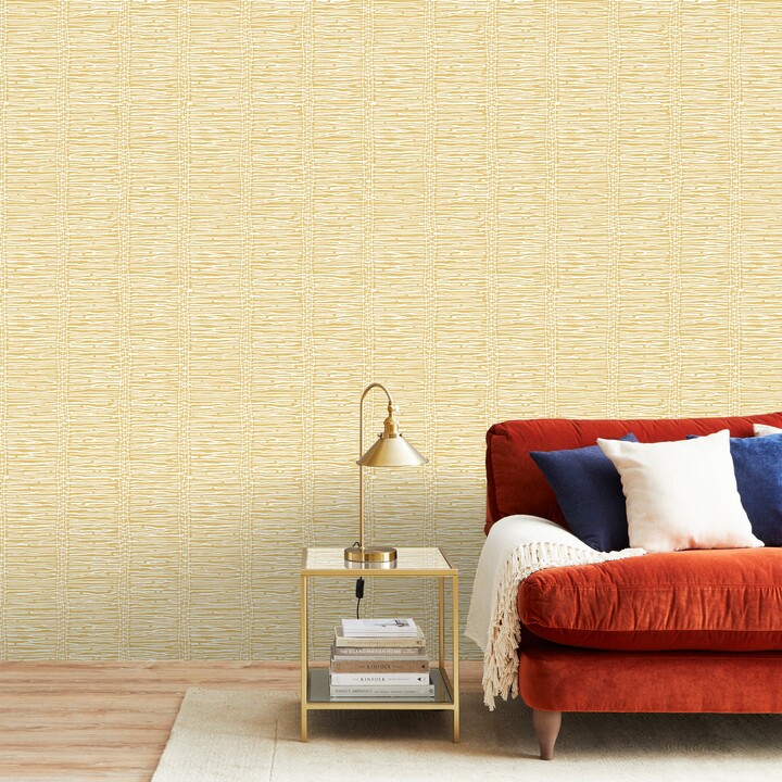 Dunelm Sketch Stripe Ochre Wallpaper Ochre ShopStyle