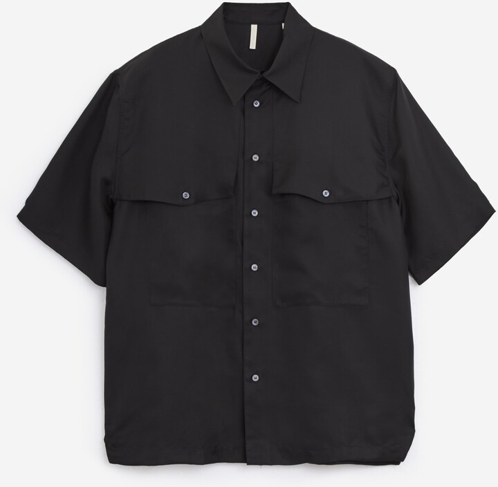 SUNFLOWER CAYO SS SHIRT S BLACK（Sunflower Silk Shirt Ss