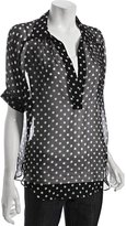 Thumbnail for your product : Wyatt black polka dot silk chiffon oversized blouse