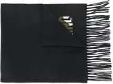 Thumbnail for your product : Moschino fringed camouflage logo scarf